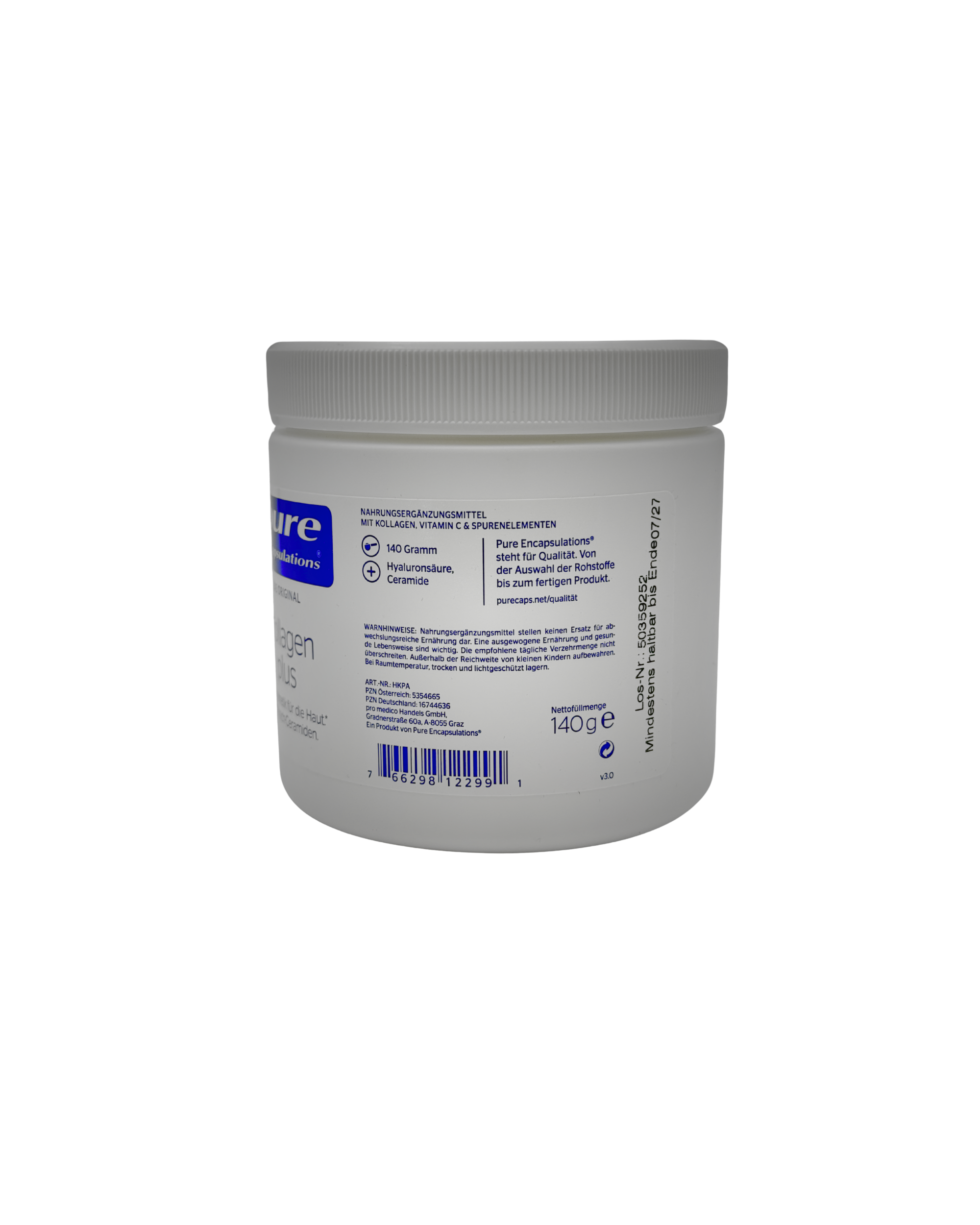 Pure Encapsulations Kollagen Plus – Kollagen-Hydrolysat, Hyaluronsäure & Ceramide 140 g