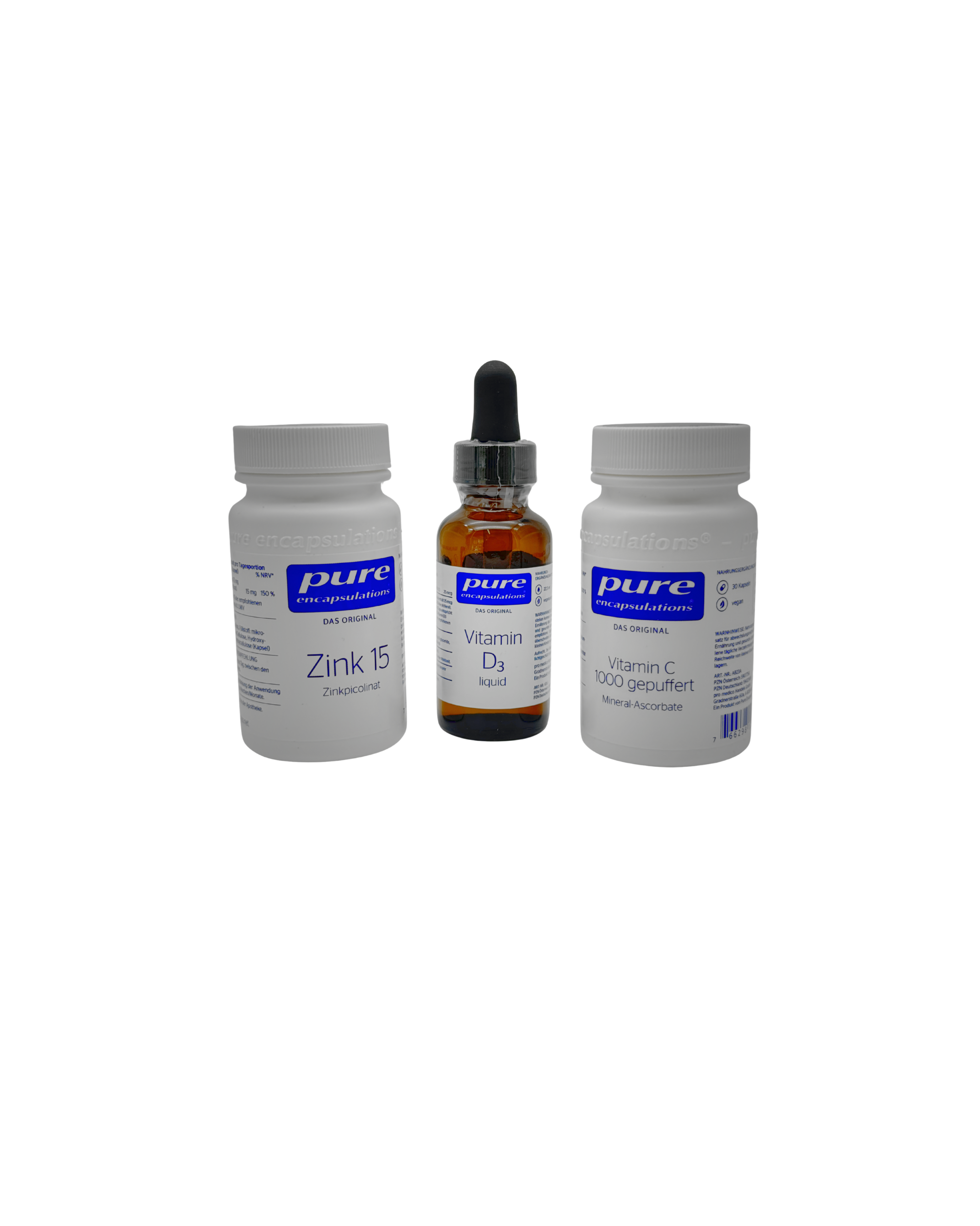 Immunsystem Support – D3, Vitamin C 1000 & Zink 15 – 3er Set