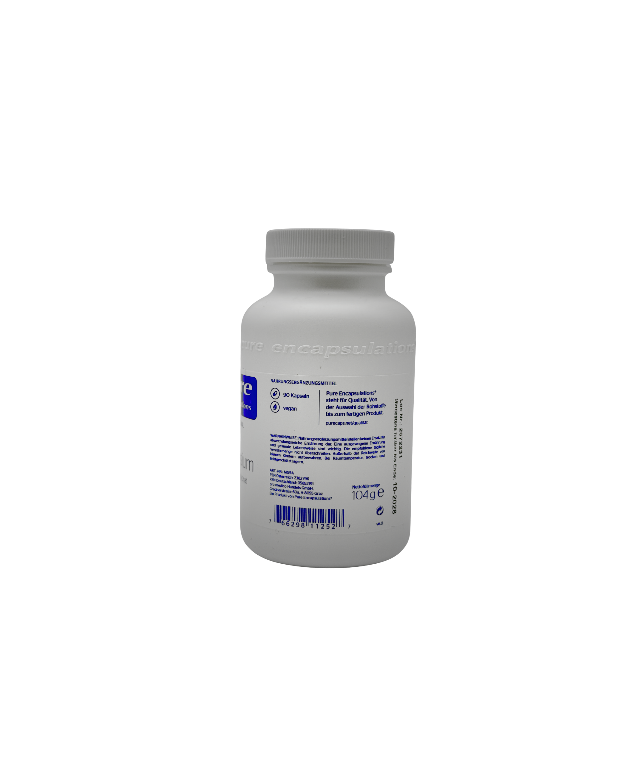 Pure Encapsulations Magnesiumglycinat – Hoch bioverfügbar & besonders gut verträglich – 90 Kapseln