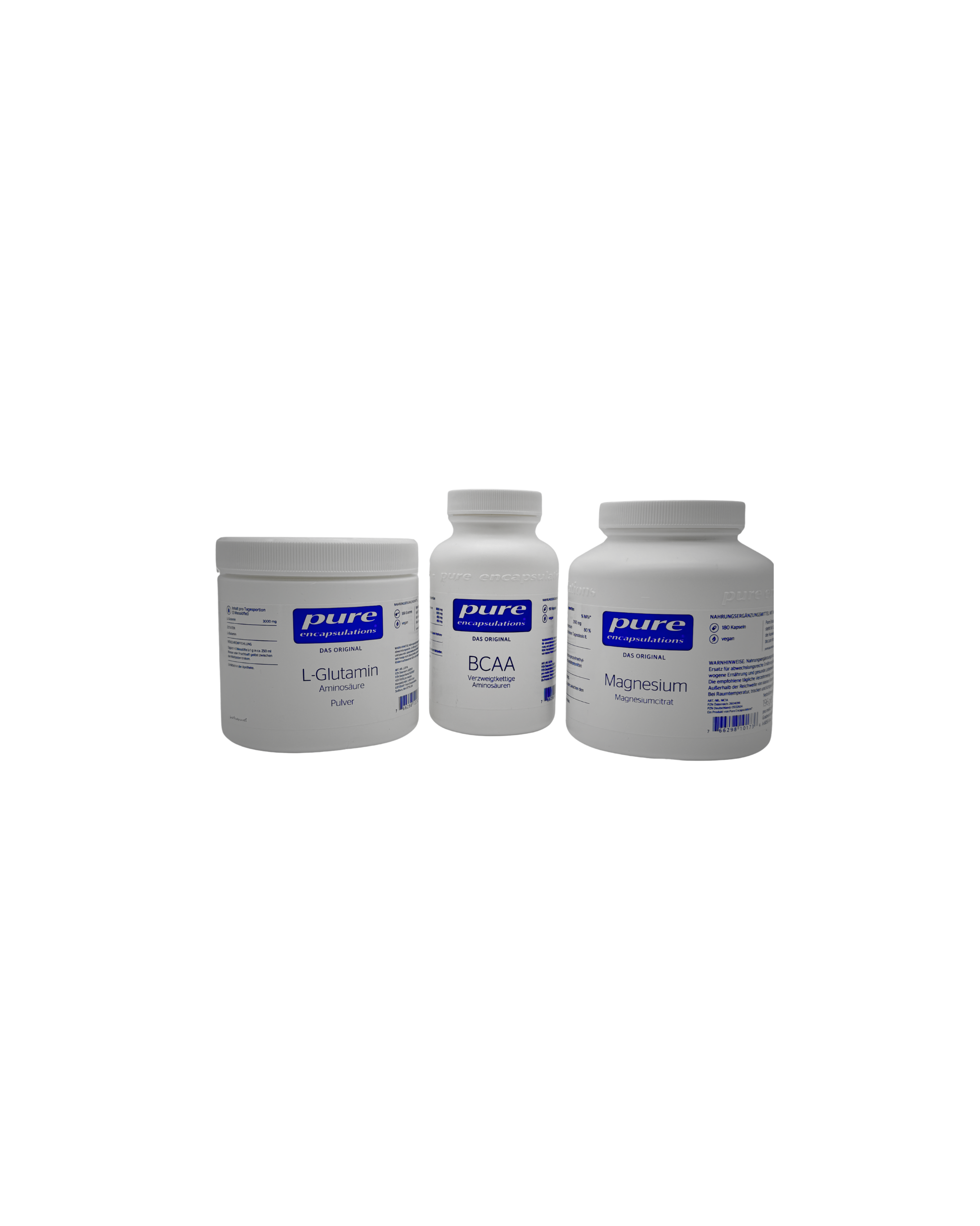 Muskelaufbau & Regeneration – L-Glutamin, BCAA & Magnesiumcitrat – 3er Set