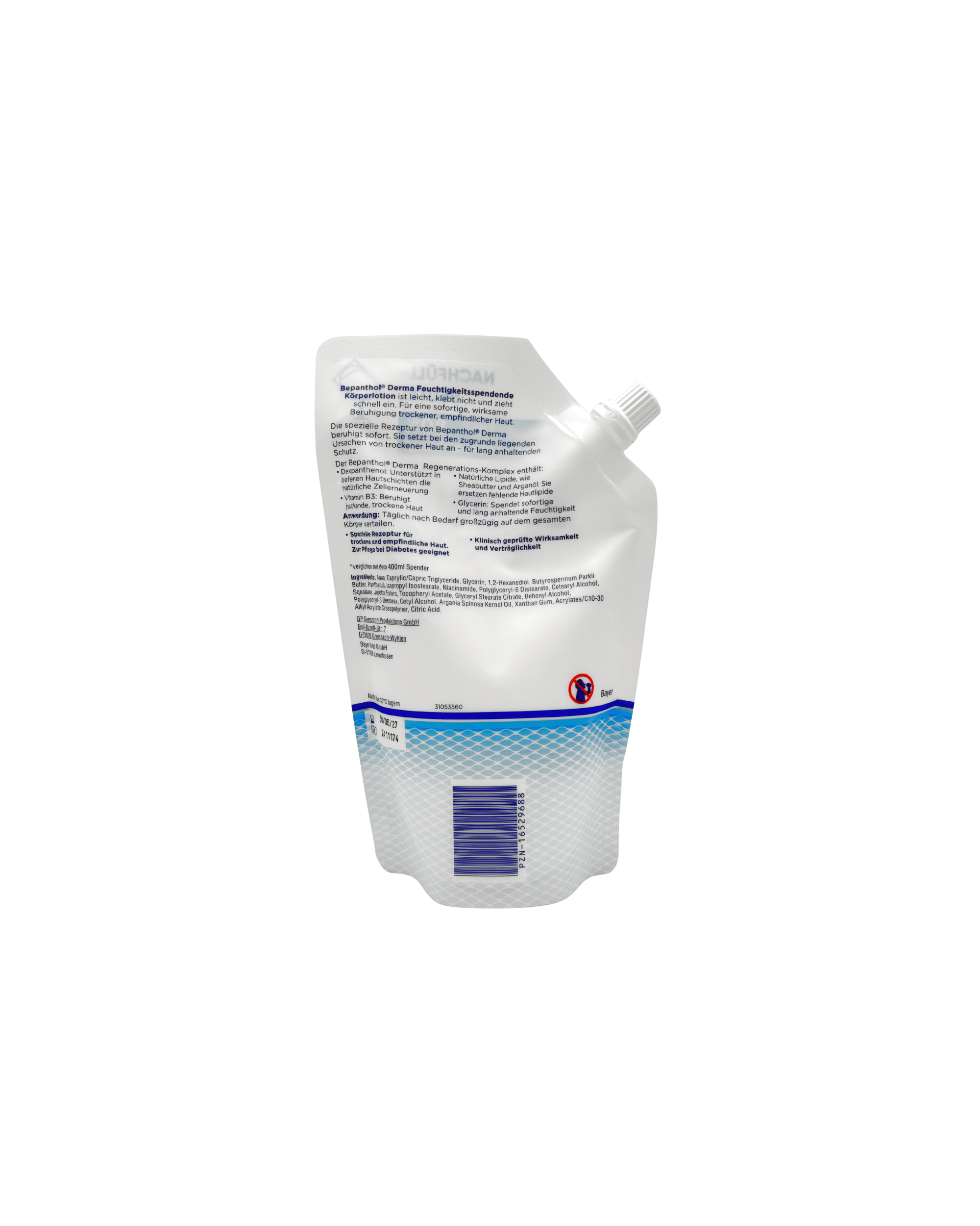 Bepanthol Derma Feuchtigkeitsspendende Körperlotion – Nachfüllbeutel 400 ml