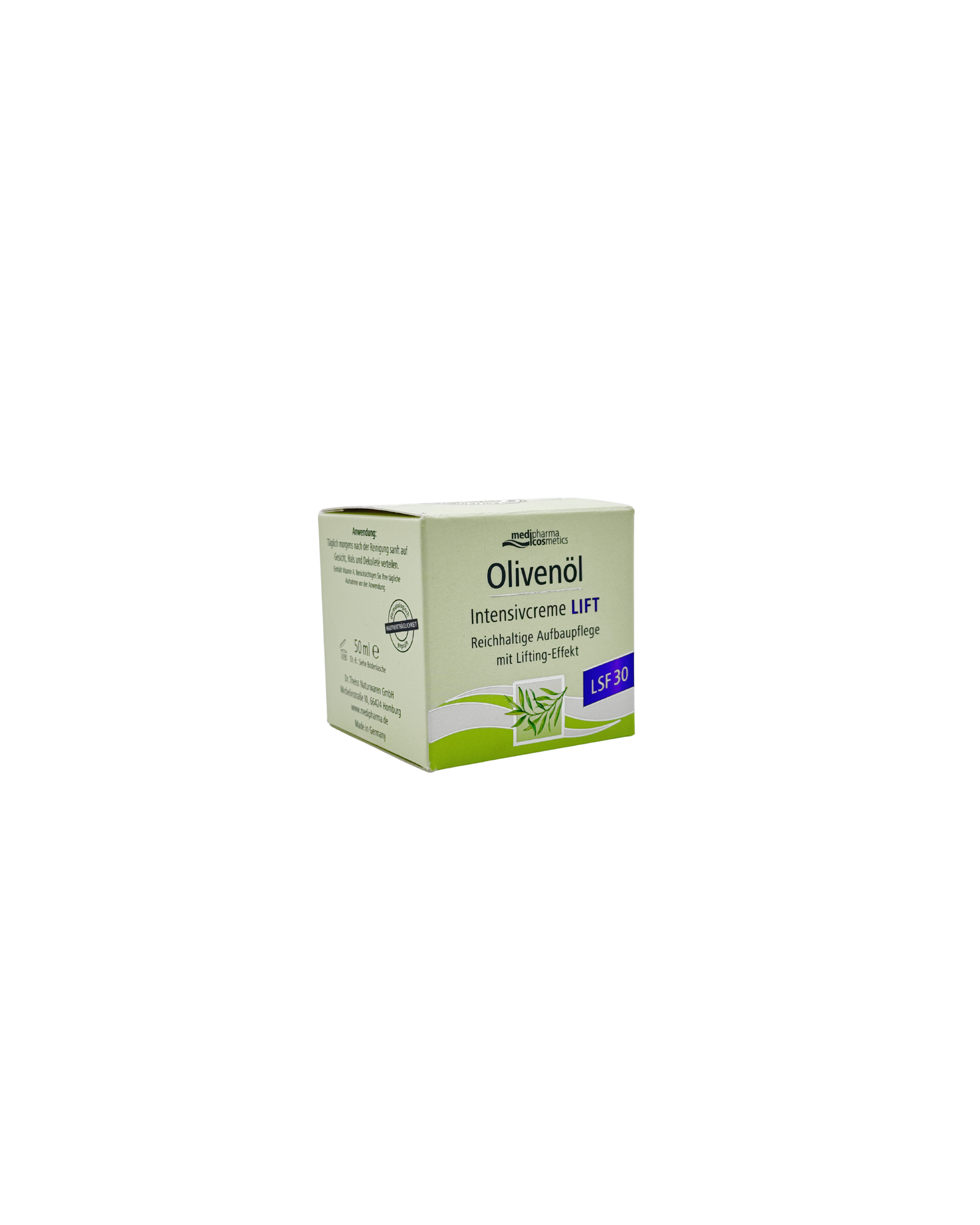 medipharma cosmetics Olivenöl Intensivcreme LIFT LSF 30 – Anti-Aging Tagescreme mit Hyaluron & Vitamin A