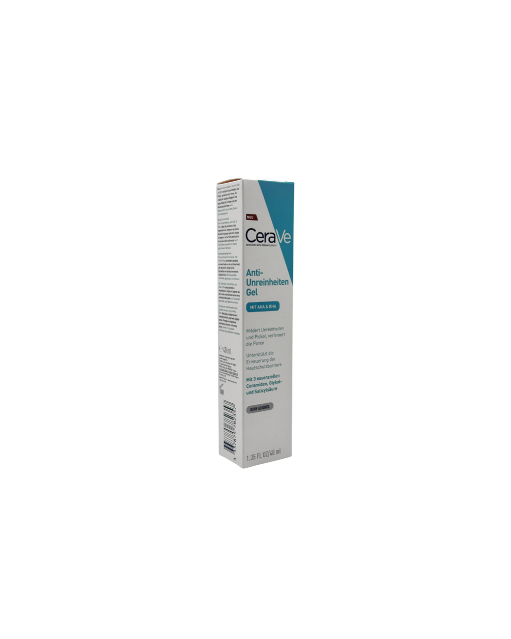CeraVe Anti-Unreinheiten Gel – Peelingpflege mit AHA & BHA gegen Pickel und verstopfte Poren, 40 ml