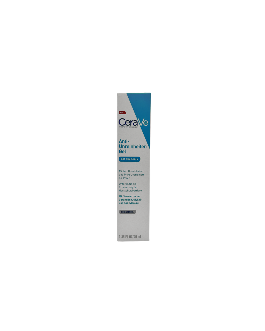 CeraVe Anti-Unreinheiten Gel – Peelingpflege mit AHA & BHA gegen Pickel und verstopfte Poren, 40 ml
