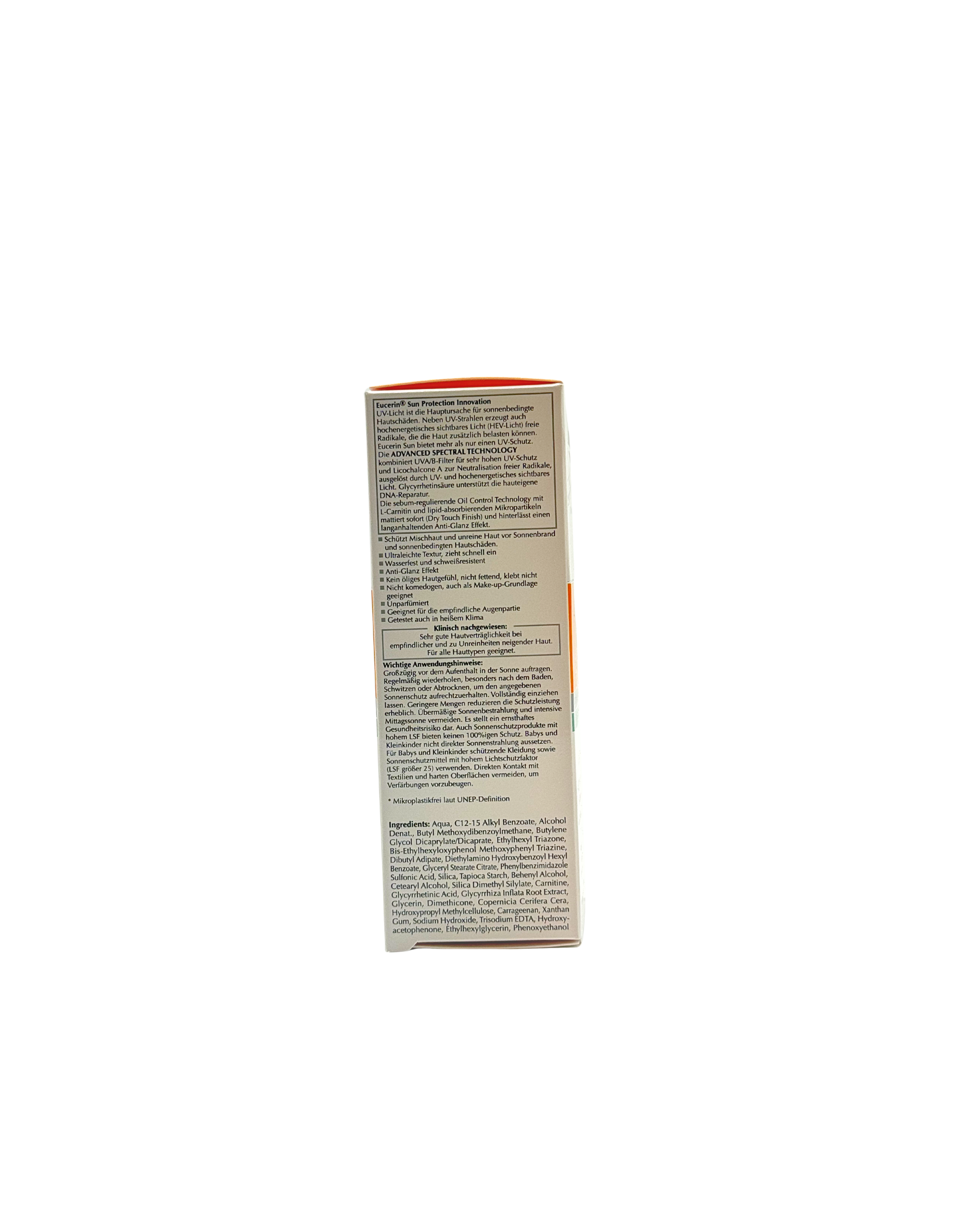 Eucerin Oil Control Face Sun Gel-Creme LSF 50+ – Mattierender Dry Touch Sonnenschutz 50 ml