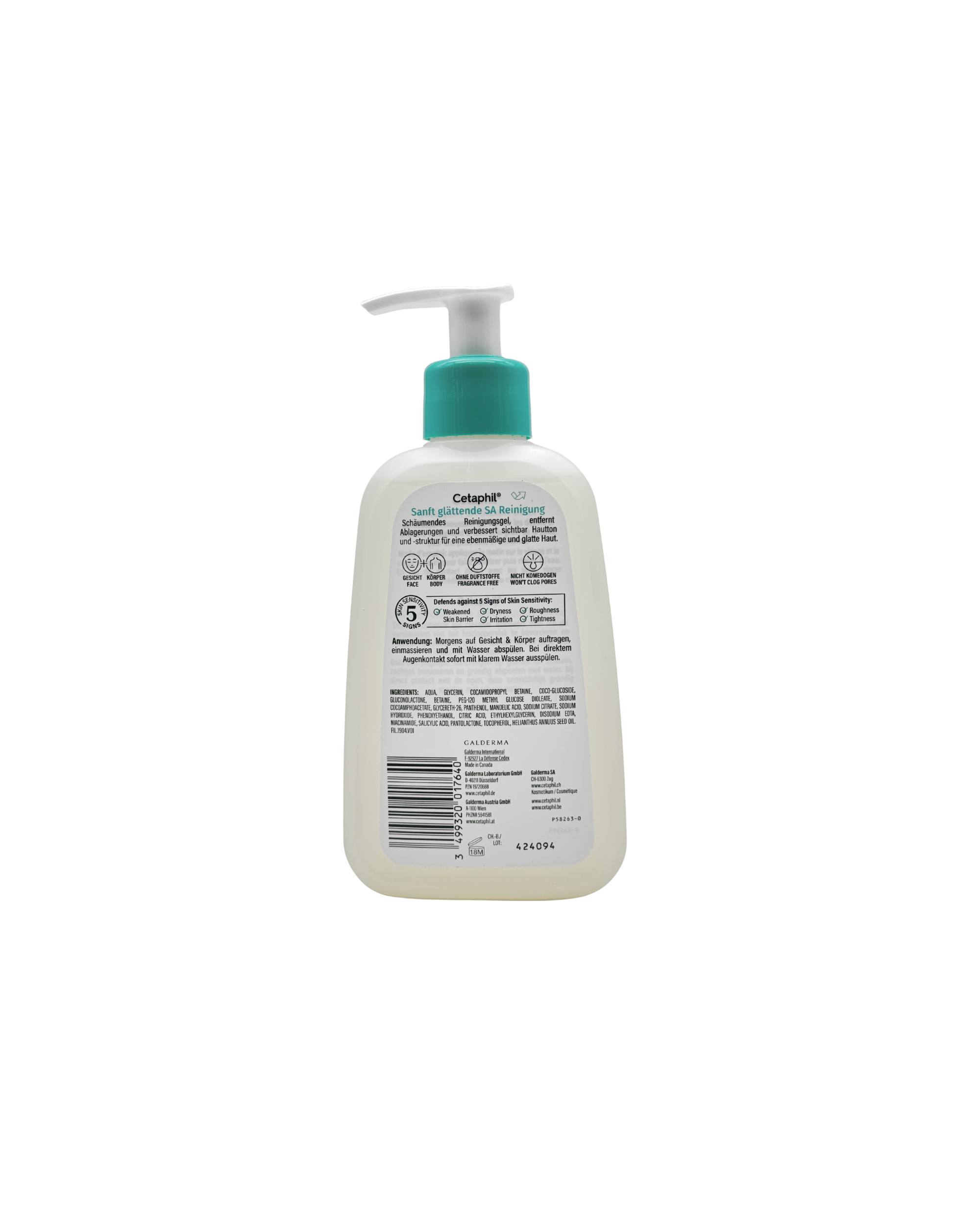 Cetaphil Sanft glättende SA Reinigung – Sanftes Peeling & Reinigung für empfindliche Haut