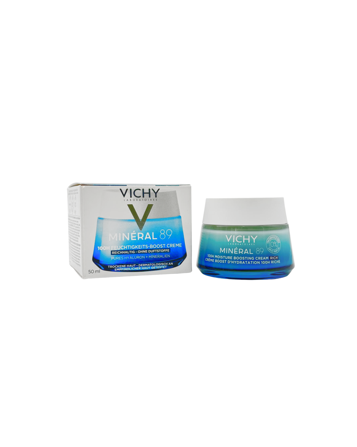 Vichy Minéral 89 100H Feuchtigkeits-Boost Creme – Reichhaltige Gesichtscreme für trockene Haut 50 ml
