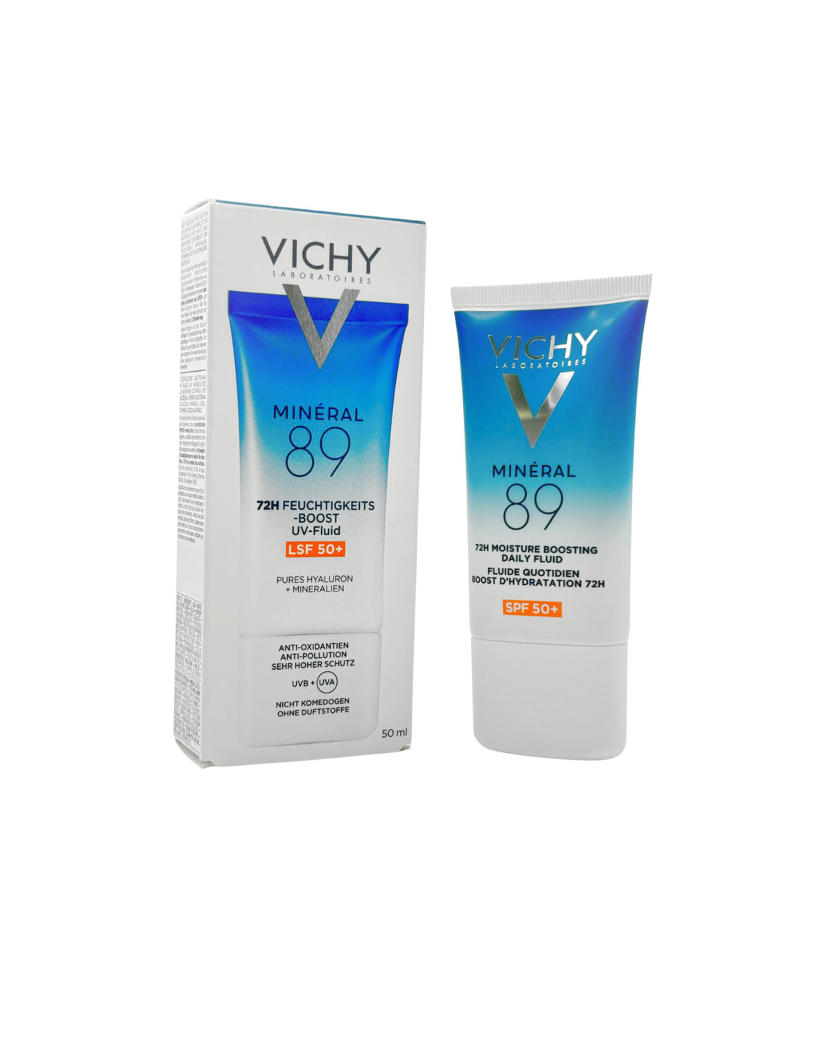 Vichy Minéral 89 72h Feuchtigkeits-Boost UV Fluid LSF 50+ – Sonnenschutz & Feuchtigkeitspflege fürs Gesicht 50 ml