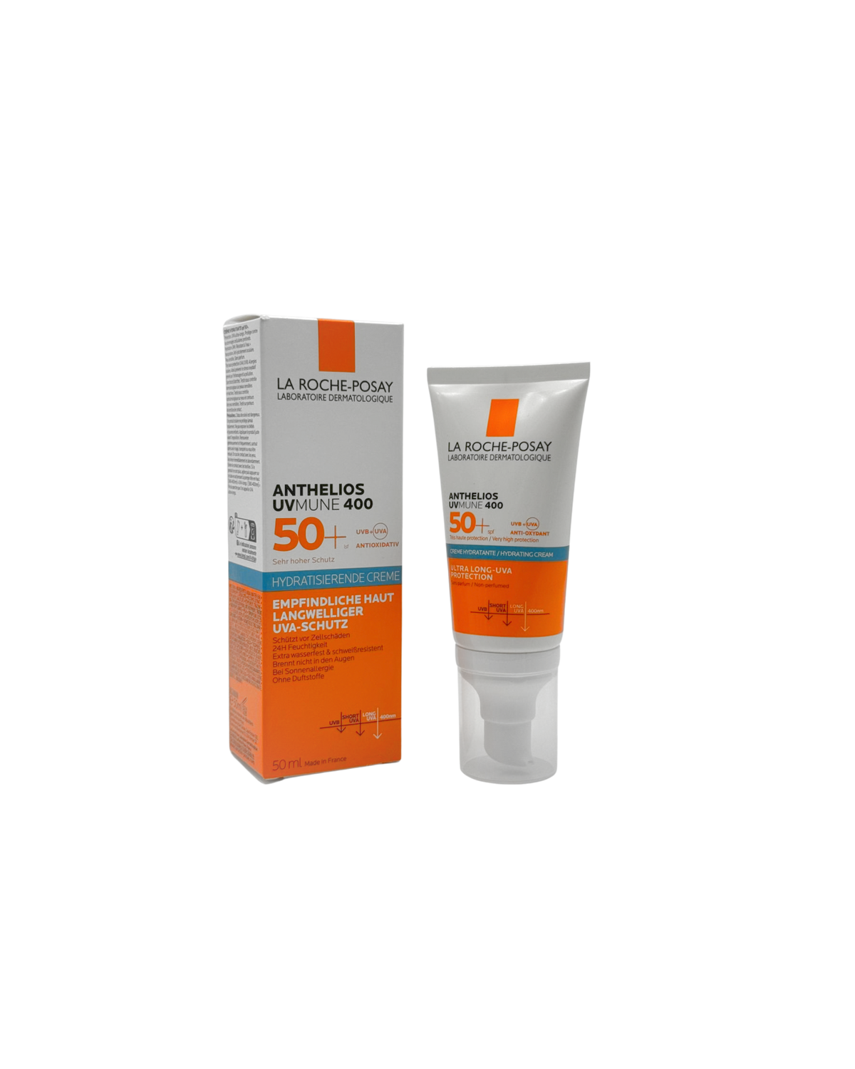 La Roche-Posay Anthelios UVMune 400 Hydratisierende Creme LSF 50+ – Gesichts-Sonnencreme für empfindliche Haut 50 ml