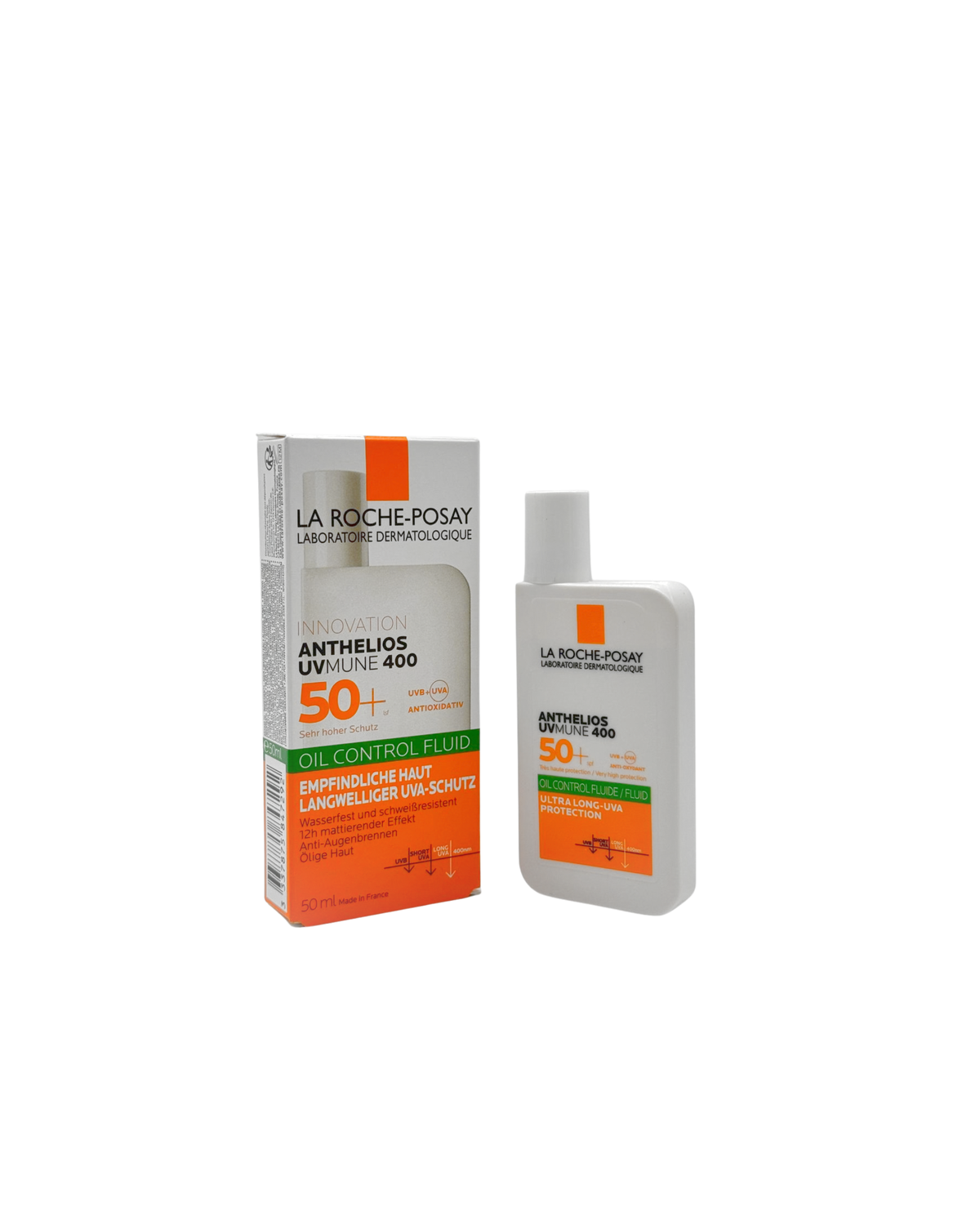 La Roche-Posay Anthelios UVMune 400 Oil Control Fluid LSF 50+ – Mattierender Gesichts-Sonnenschutz für ölige Haut 50 ml