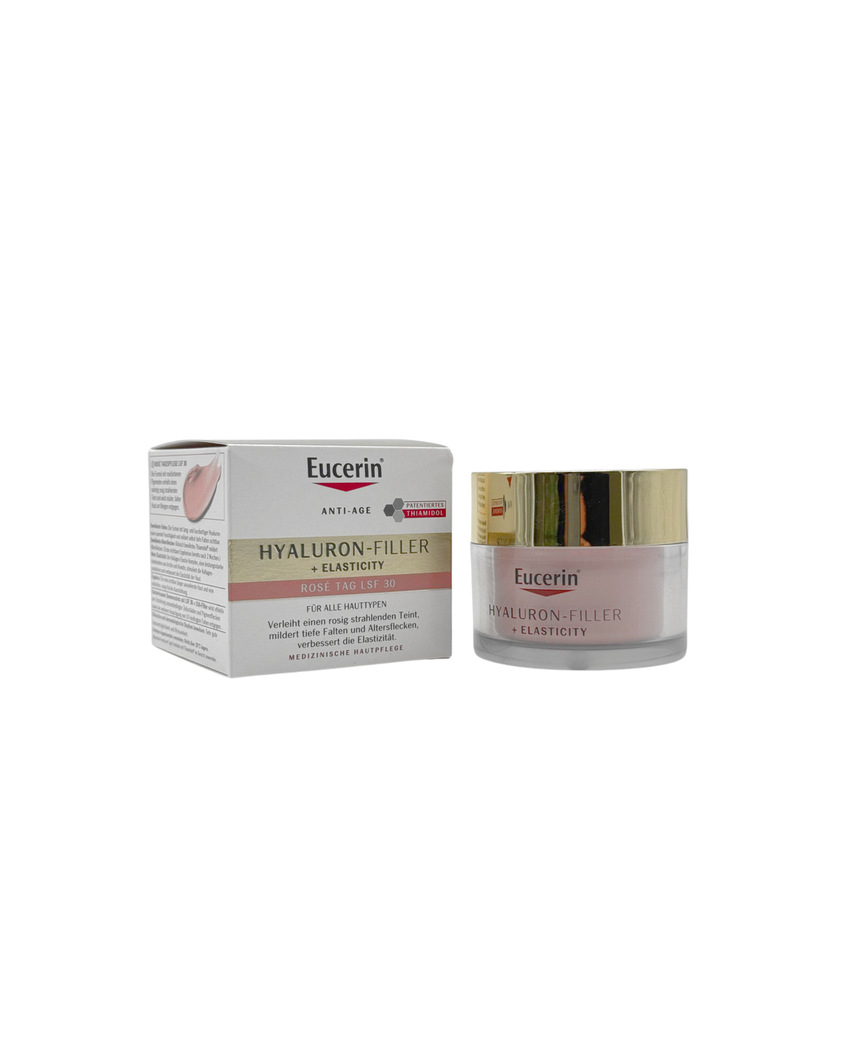 Eucerin Hyaluron-Filler +Elasticity Tagespflege Rosé LSF 30 – Anti-Aging Tagescreme mit Thiamidol & Hyaluron für einen frischen Teint 50 ml