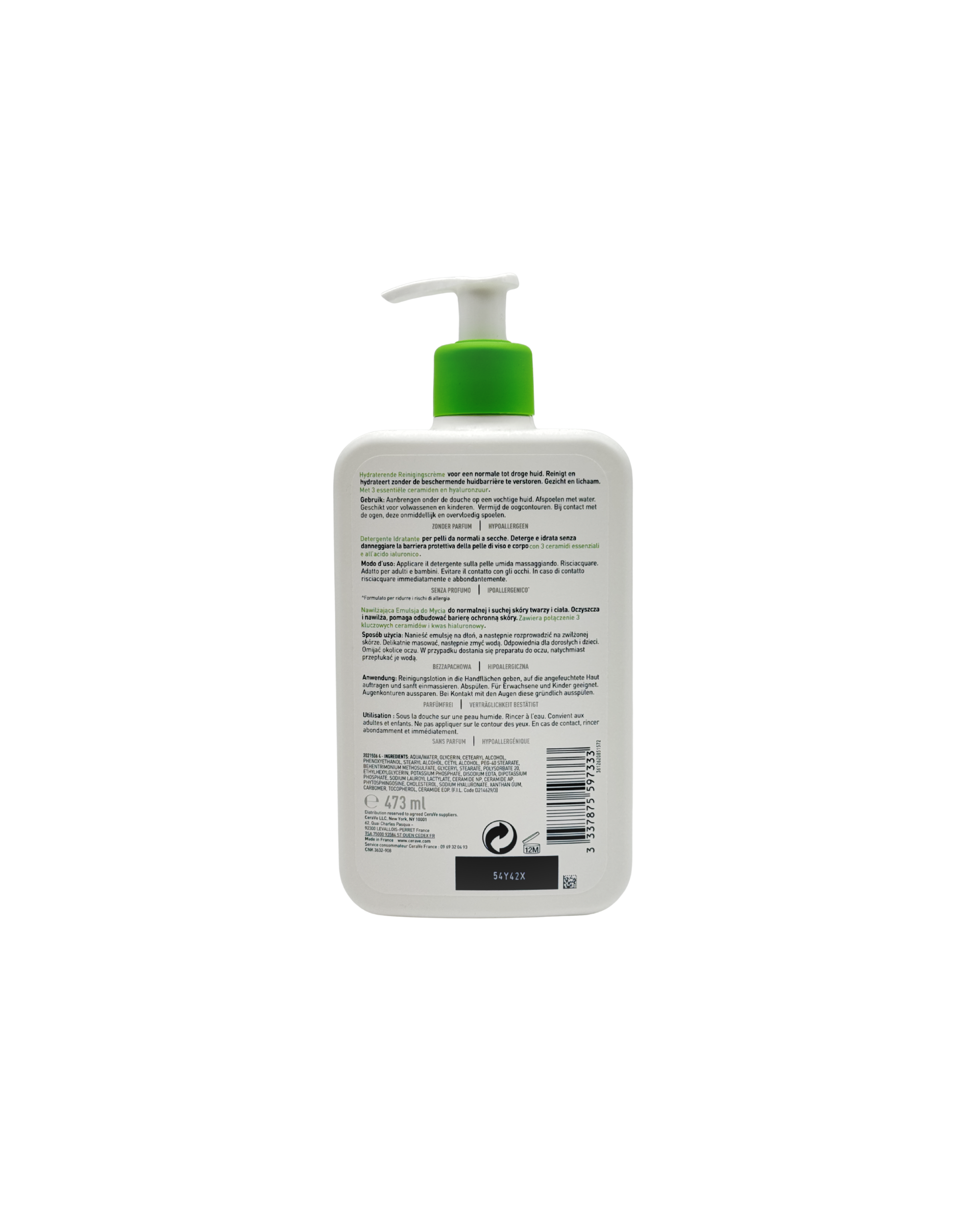 CeraVe Feuchtigkeitsspendende Reinigungslotion – Für Gesicht & Körper 473 ml