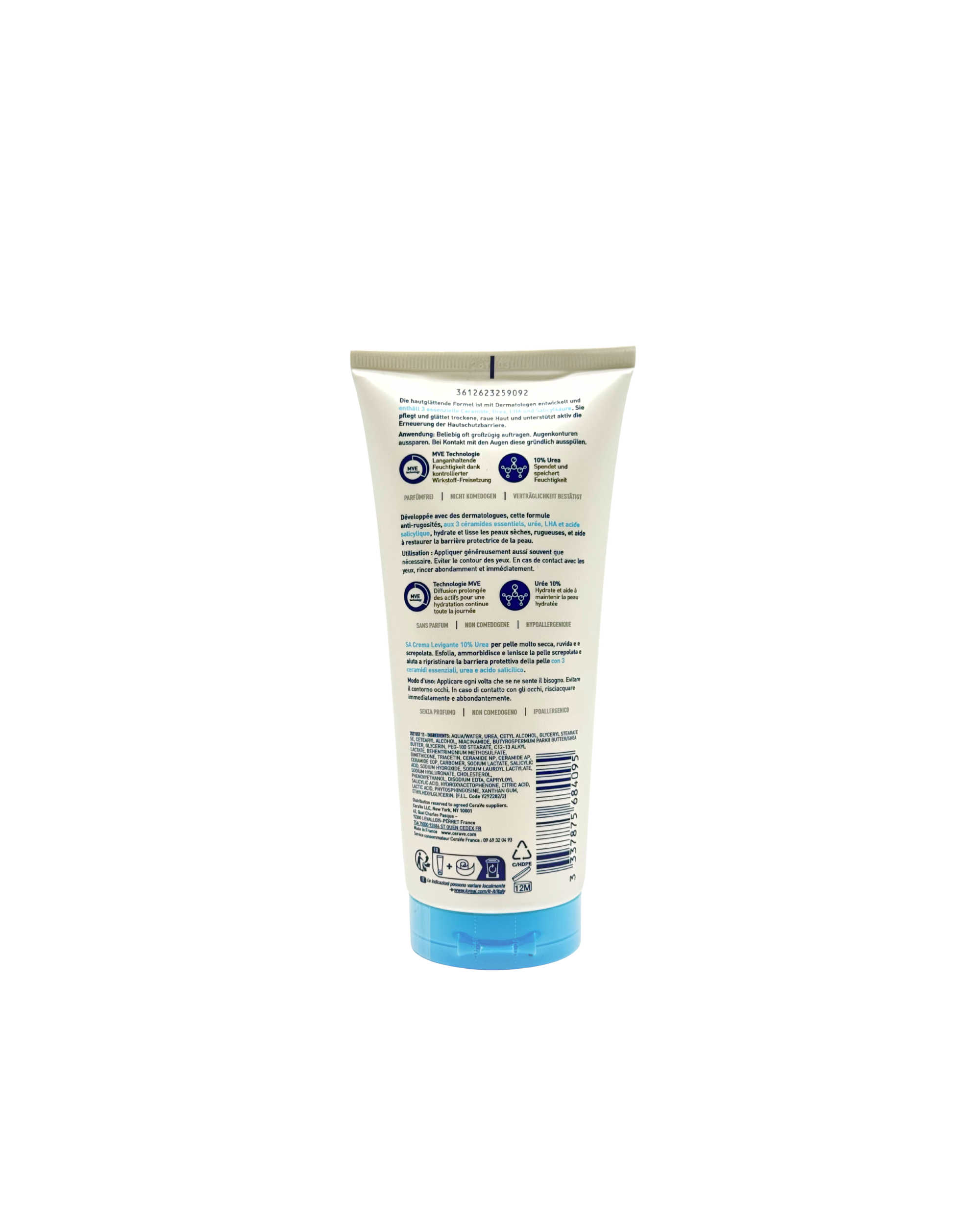 CeraVe SA Urea Glättende Feuchtigkeitscreme – Für raue & unebene Haut 177 ml