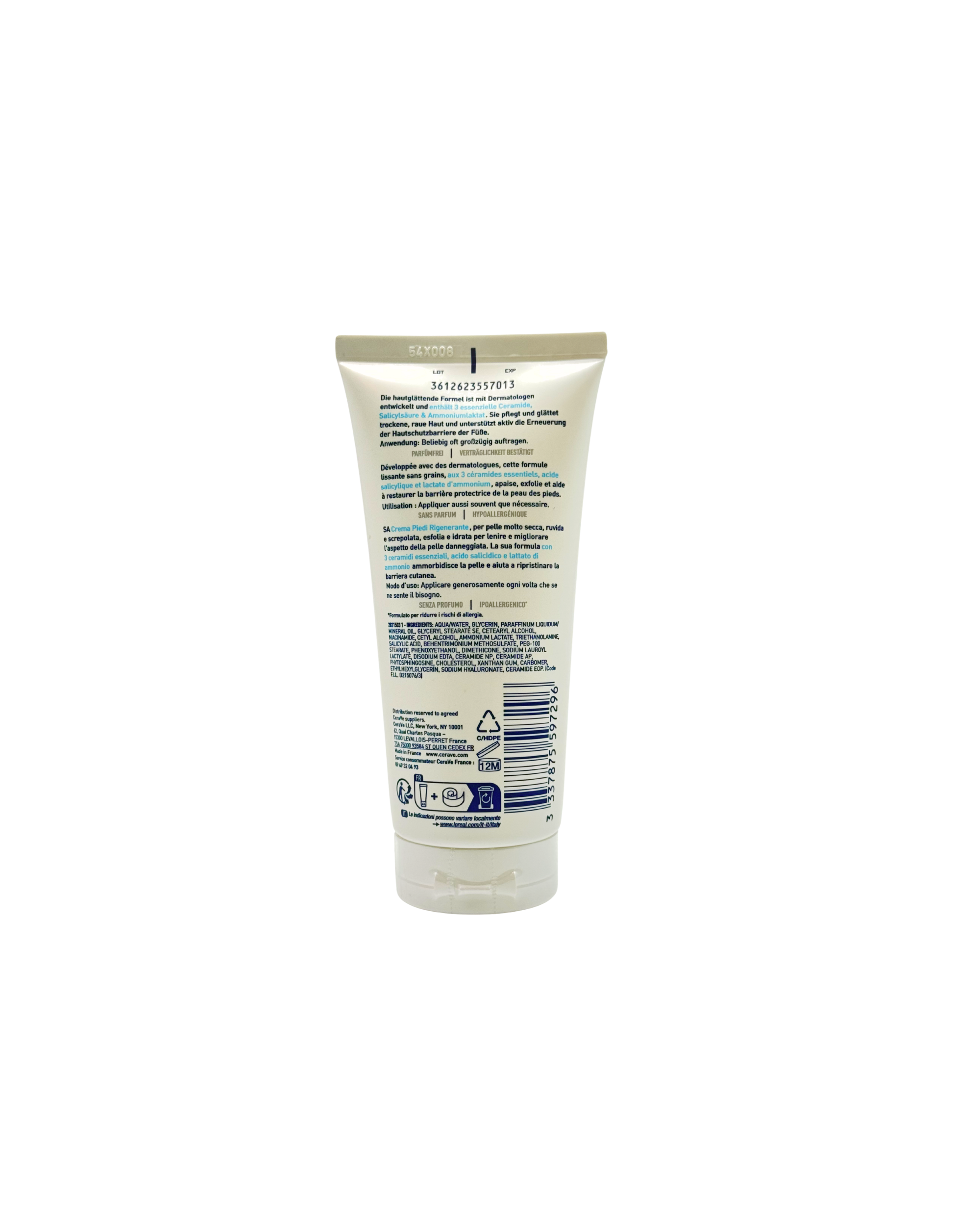 CeraVe Regenerierende Fußcreme – Feuchtigkeit & Glättung für extrem trockene Füße 88 ml