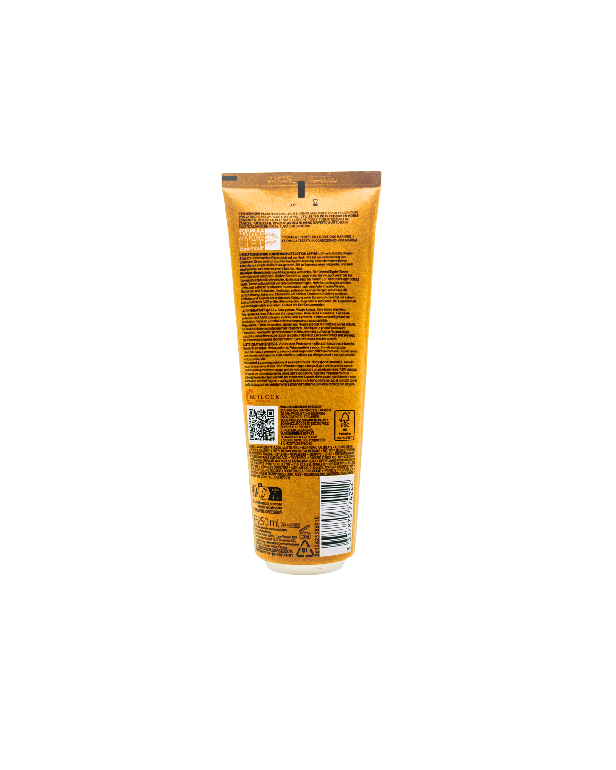 La Roche Posay Anthelios Hydratisierende Lotion LSF 50+ – Nachhaltige Öko-Tube 250 ml
