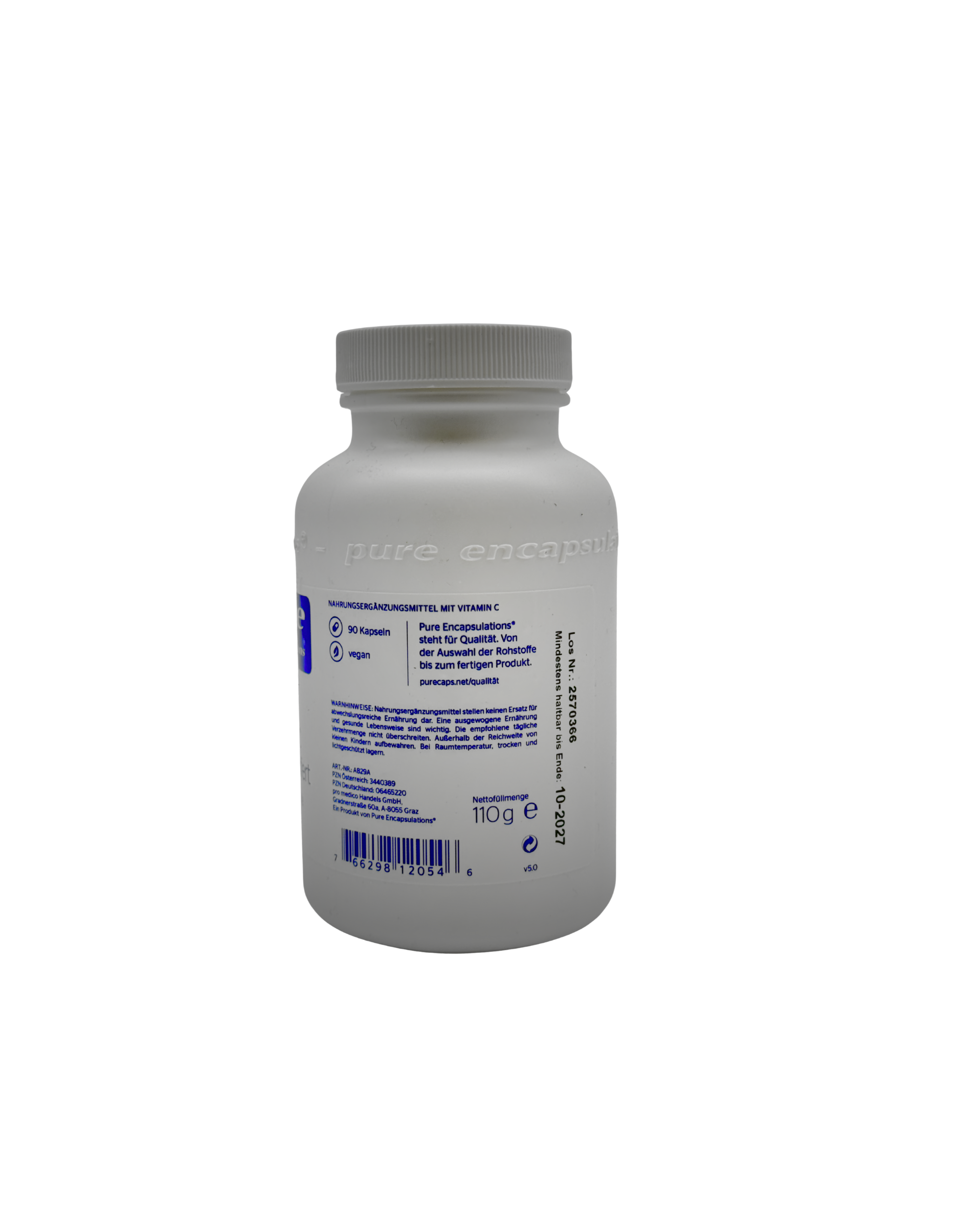 Pure Encapsulations Vitamin C 1000 gepuffert – Magenschonend & Hochdosiert 90 Kapseln