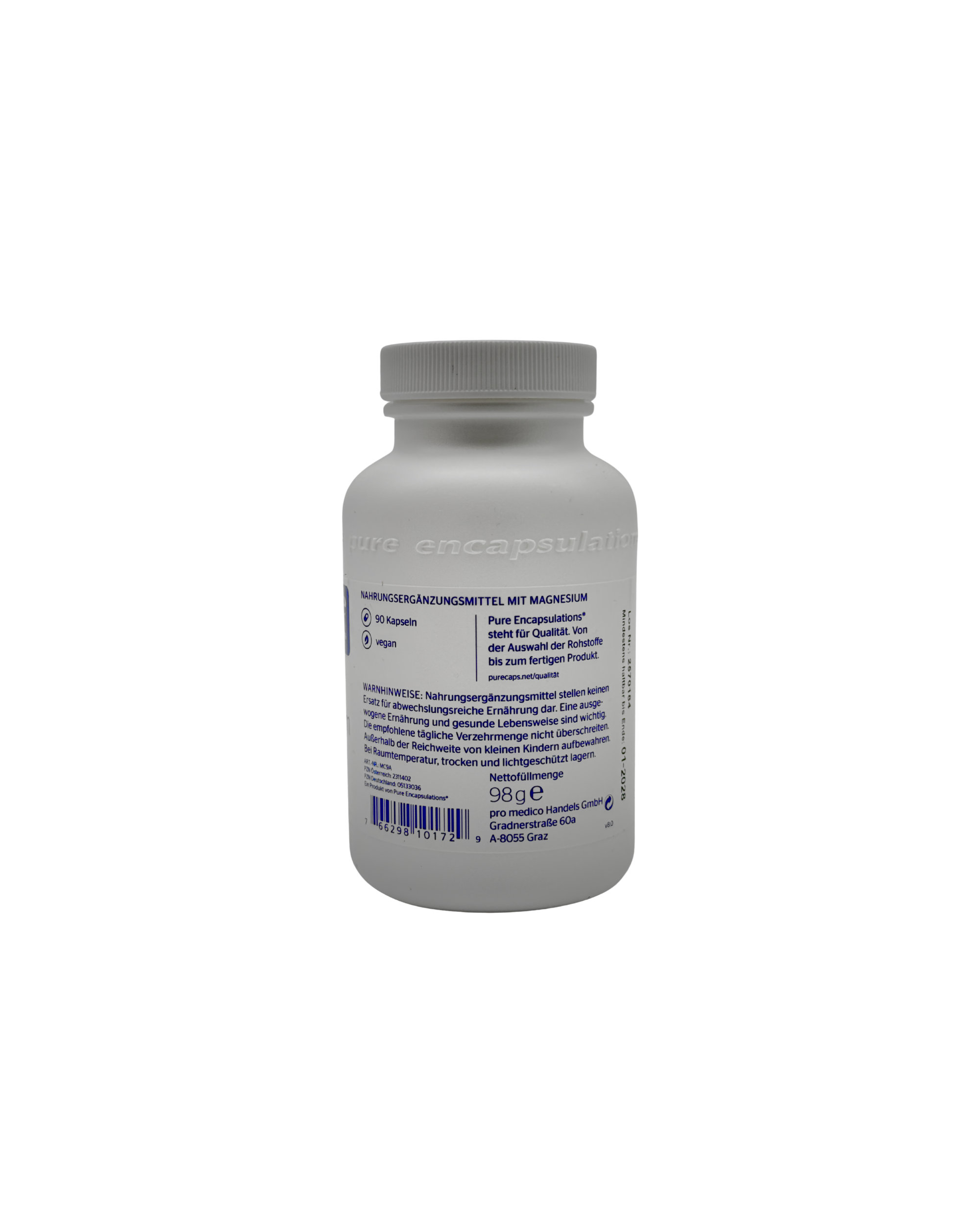Pure Encapsulations Magnesiumcitrat – Hohe Bioverfügbarkeit 90 Kapseln