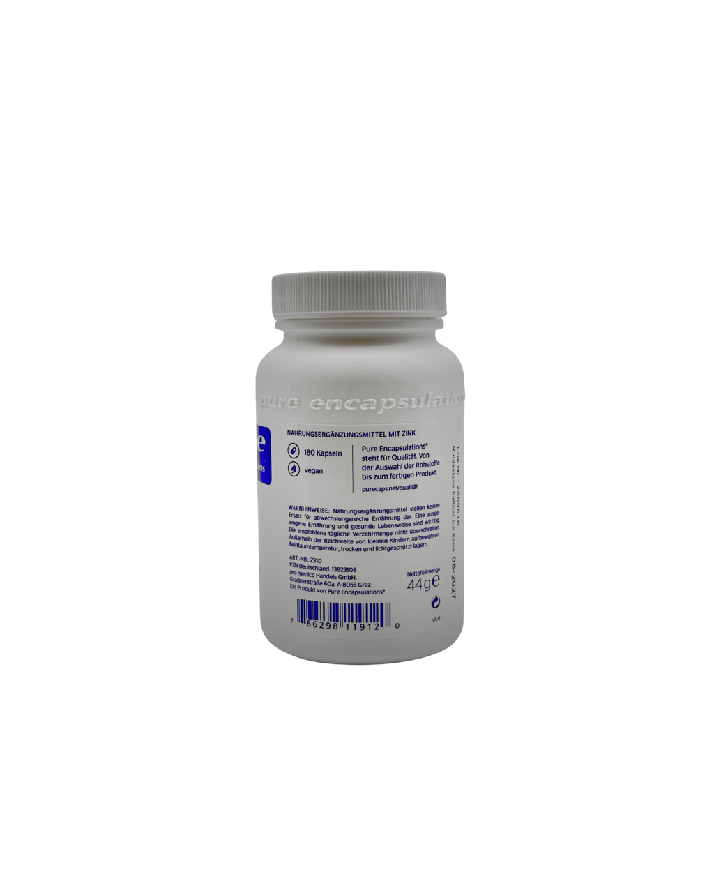 Pure Encapsulations Zink (Zinkpicolinat) – Maximale Bioverfügbarkeit 180 Kapseln