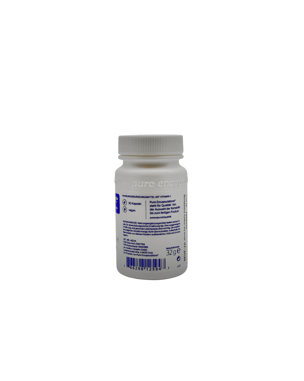 Pure Encapsulations Vitamin C 1000 gepuffert – Magenschonend & Hochdosiert 30 Kapseln