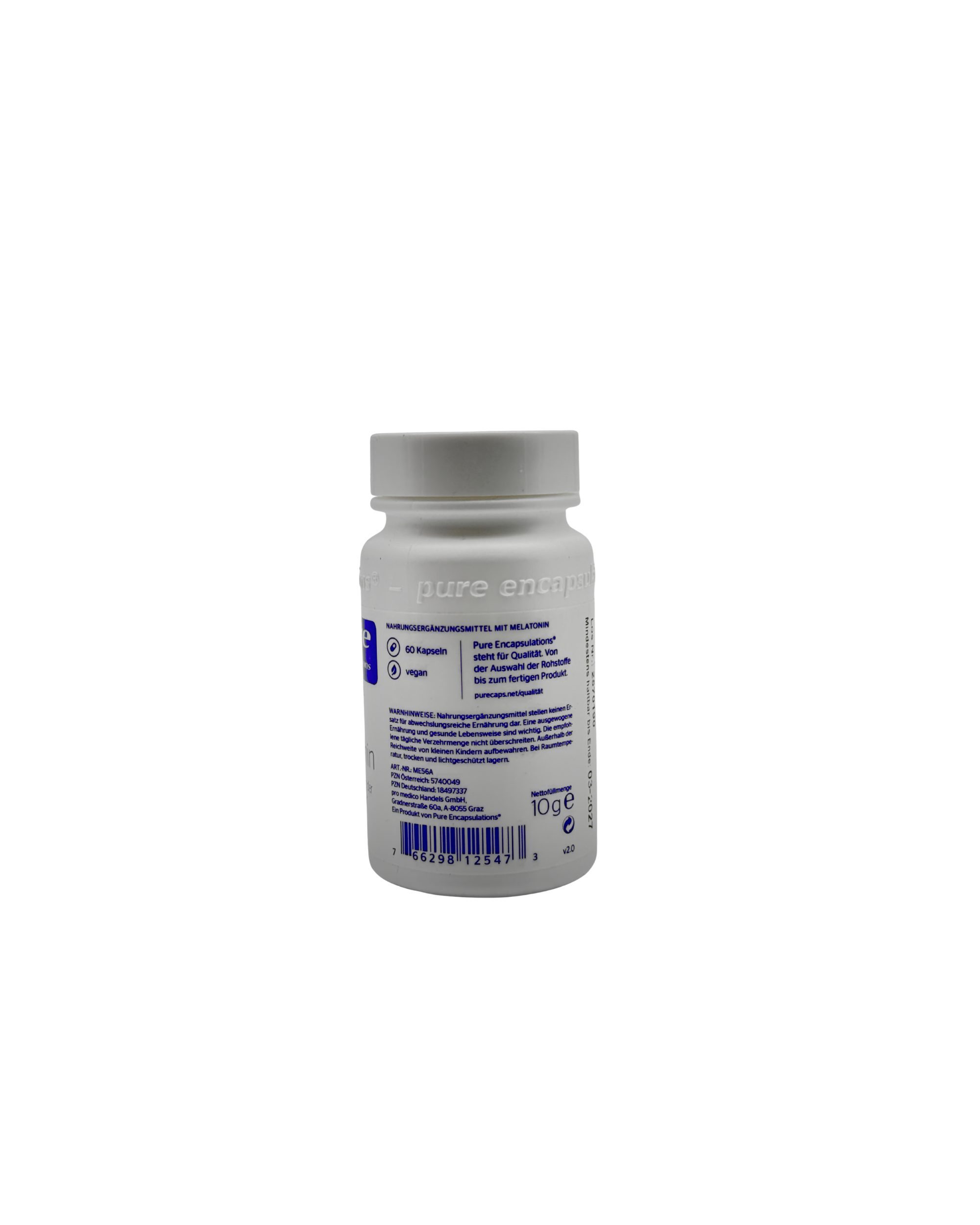 Pure Encapsulations Melatonin – Zur Verkürzung der Einschlafzeit 60 Kapseln