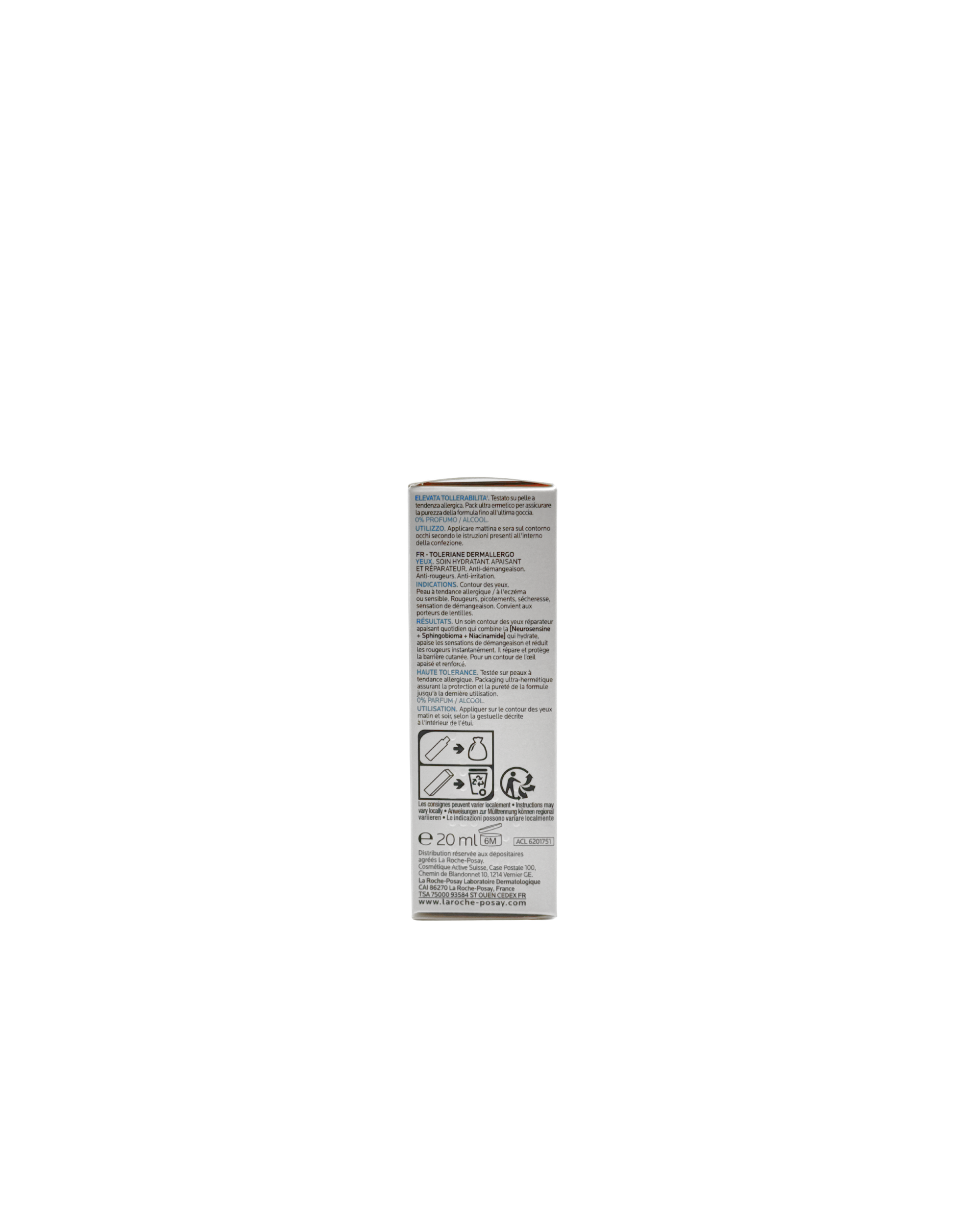 La Roche Posay Toleriane Dermallergo Augen – Beruhigende Augenpflege für allergische Haut 20 ml