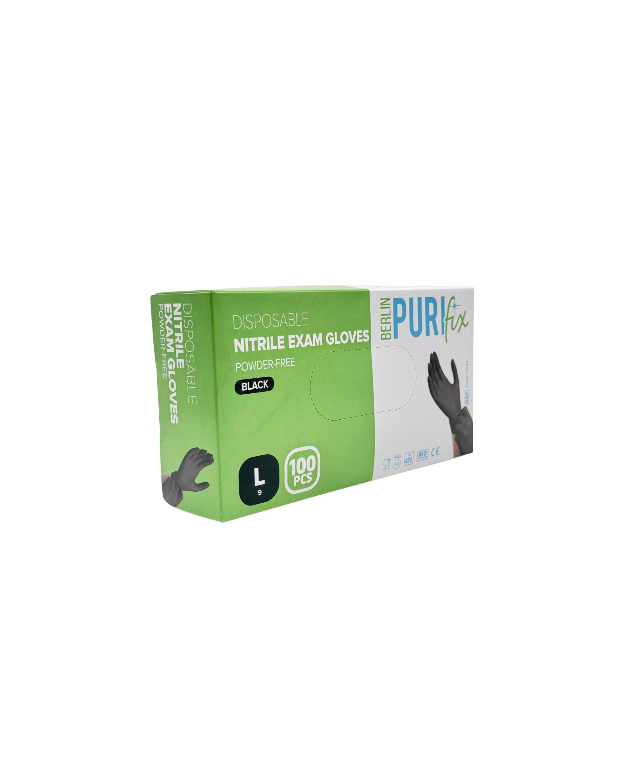 Nitril Einmalhandschuhe Schwarz – Größe L, 100 Stück, puderfrei & latexfrei